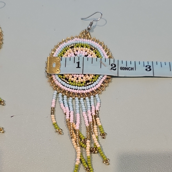 Bohemian Beaded Fringe Earrings - Picture 4 of 4